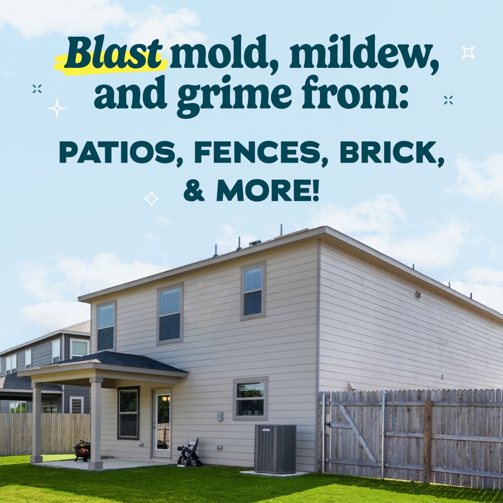 Blast mold, mildew, and grime from: Patios, ences, brick, & more!