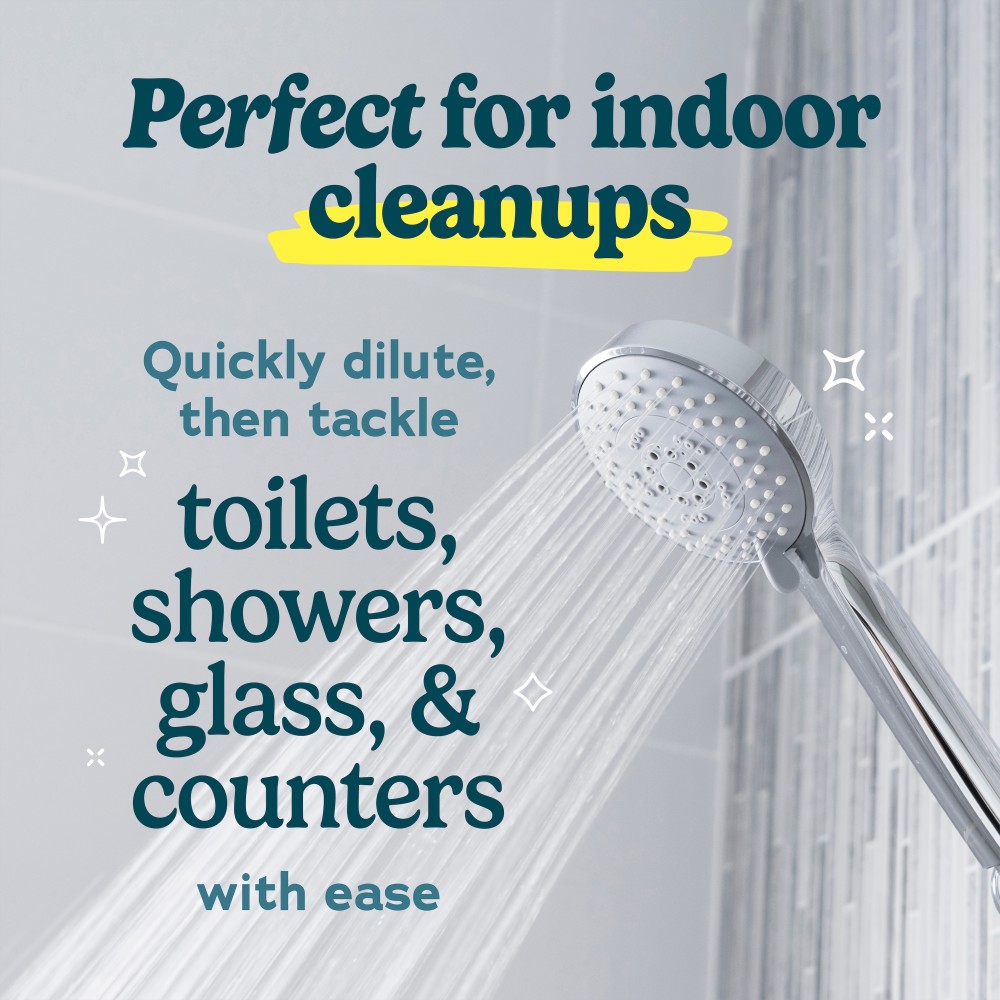 Perfect for indoor cleanups. Quickly dilute, then tackel toilets, showers, grass, & counters with ease.